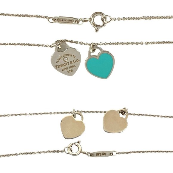 TIFFANY Silver Diamond Heart Necklace - Picture 2 of 4